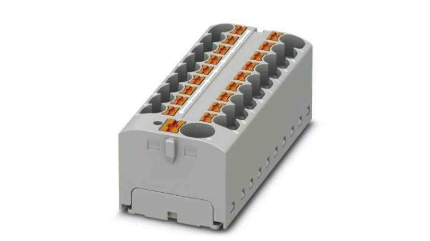 Bloc de distribution Phoenix Contact 19 voies, raccordement Enfichable, section de fils 10 AWG, 32A, 450 V