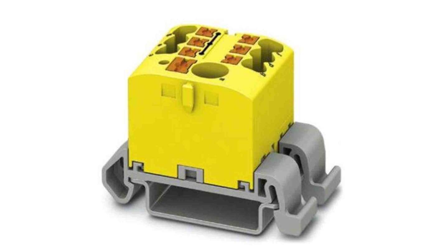 Phoenix Contact Distribution Block, 7 Way, 4mm², 24A, 690 V, Yellow