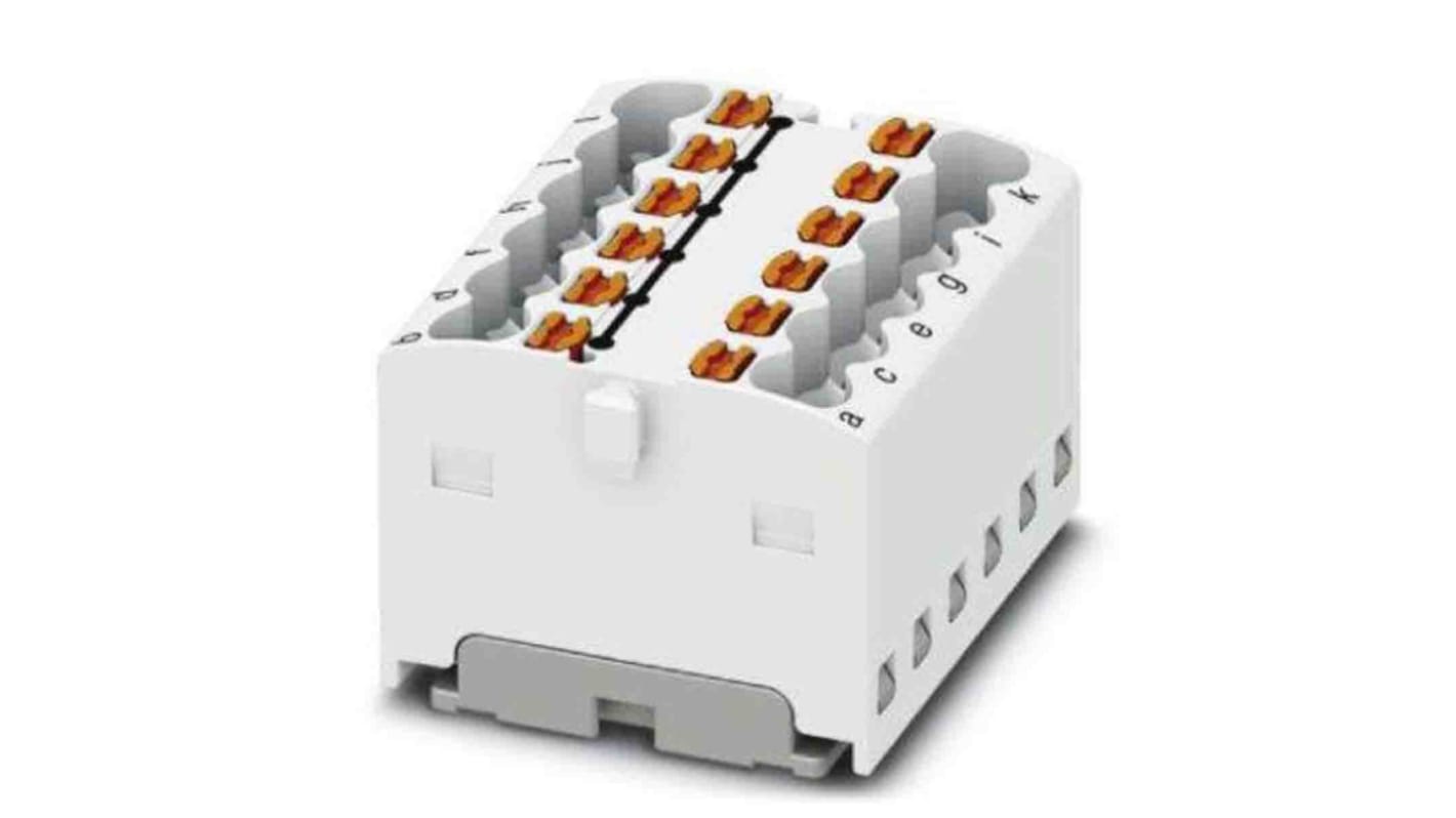 Phoenix Contact Distribution Block, 12 Way, 2.5mm², 17.5A, 450 V, White