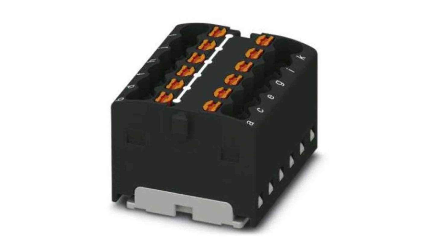 Phoenix Contact Distribution Block, 12 Way, 2.5mm², 17.5A, 450 V, Black