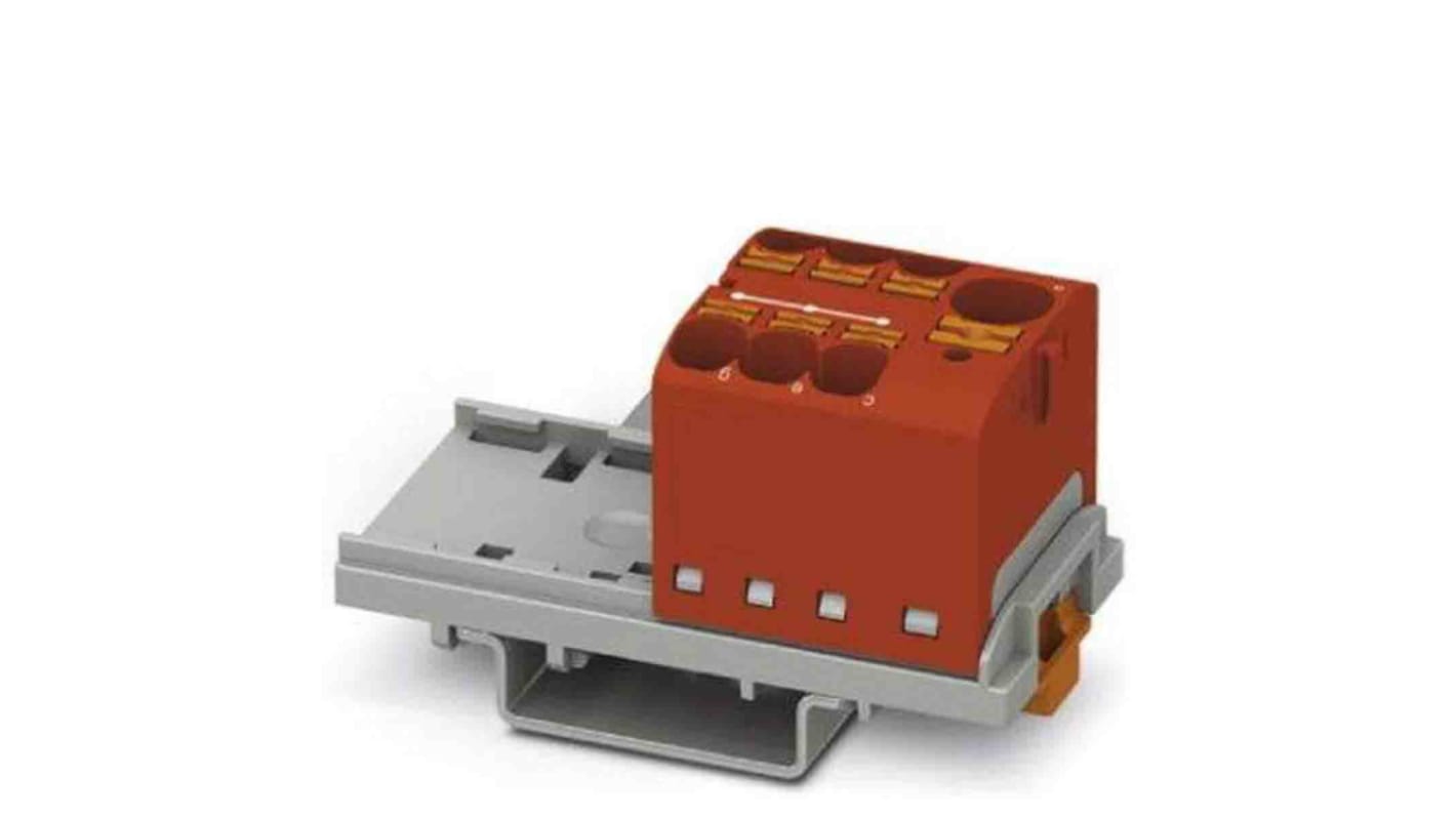 Phoenix Contact Distribution Block, 7 Way, 0.2 → 6mm², 32A, 450 V, Red