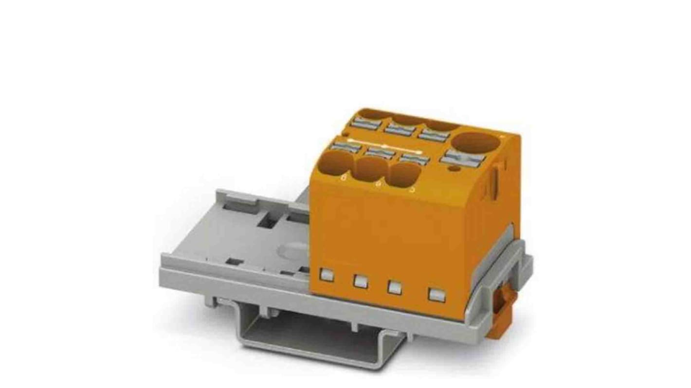 Phoenix Contact Distribution Block, 7 Way, 0.2 → 6mm², 32A, 450 V, Orange