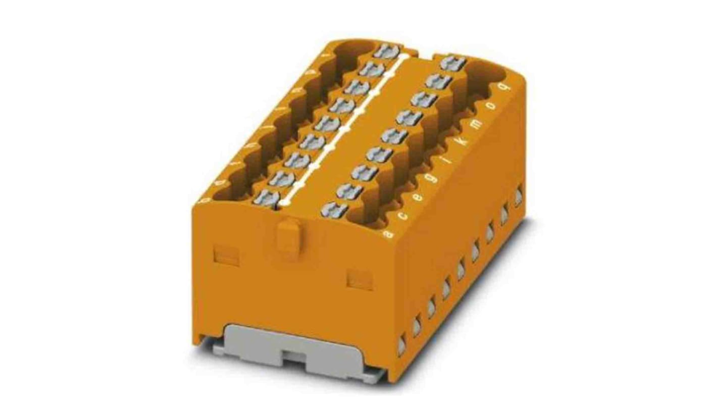 Phoenix Contact Distribution Block, 18 Way, 2.5mm², 17.5A, 450 V, Orange