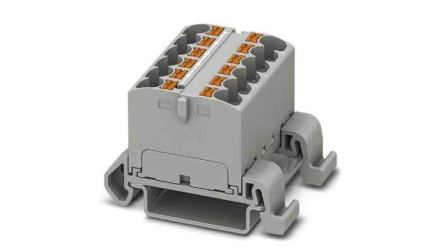 Phoenix Contact Distribution Block, 12 Way, 0.2 → 6mm², 32A, 800 V, Grey