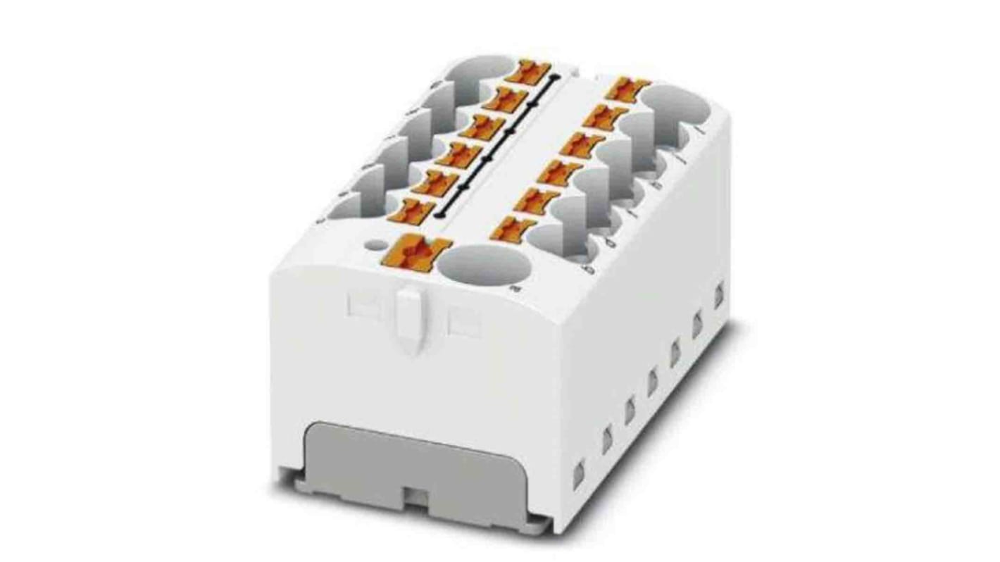 Phoenix Contact Distribution Block, 13 Way, 6mm², 32A, 450 V, White