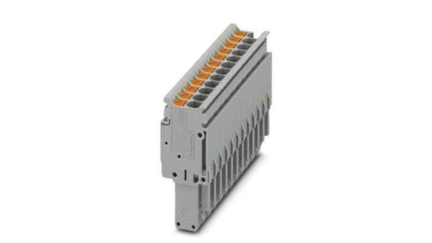 Phoenix Contact 5.2mm Pitch Pluggable Terminal Block, Plug, DIN Rail, Push In Termination