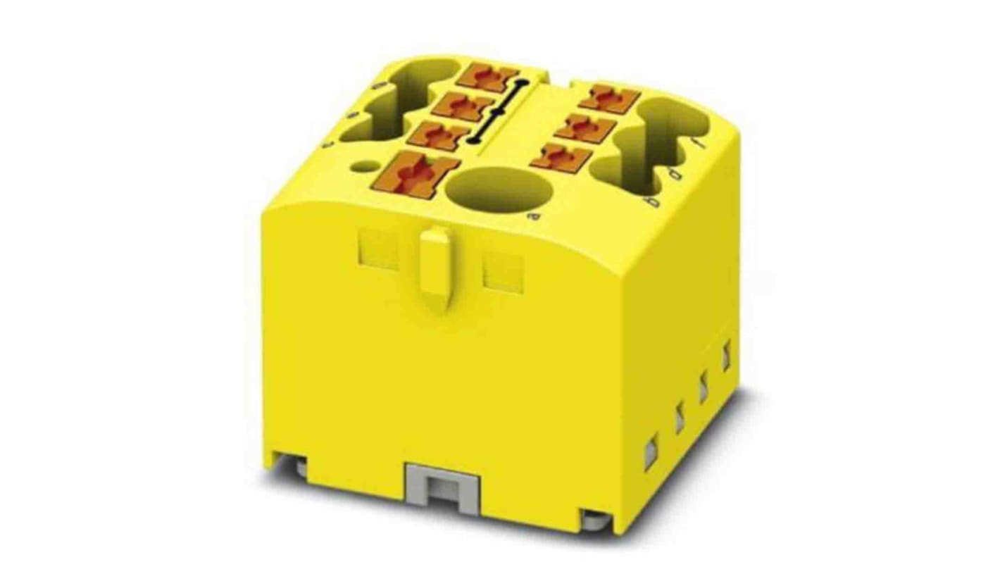 Phoenix Contact Distribution Block, 7 Way, 4mm², 24A, 450 V, Yellow