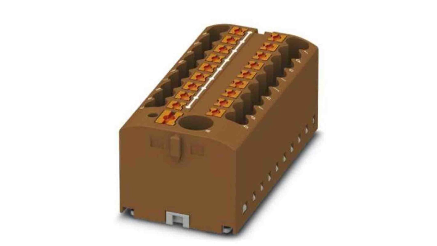 Phoenix Contact Distribution Block, 19 Way, 4mm², 24A, 450 V, Brown