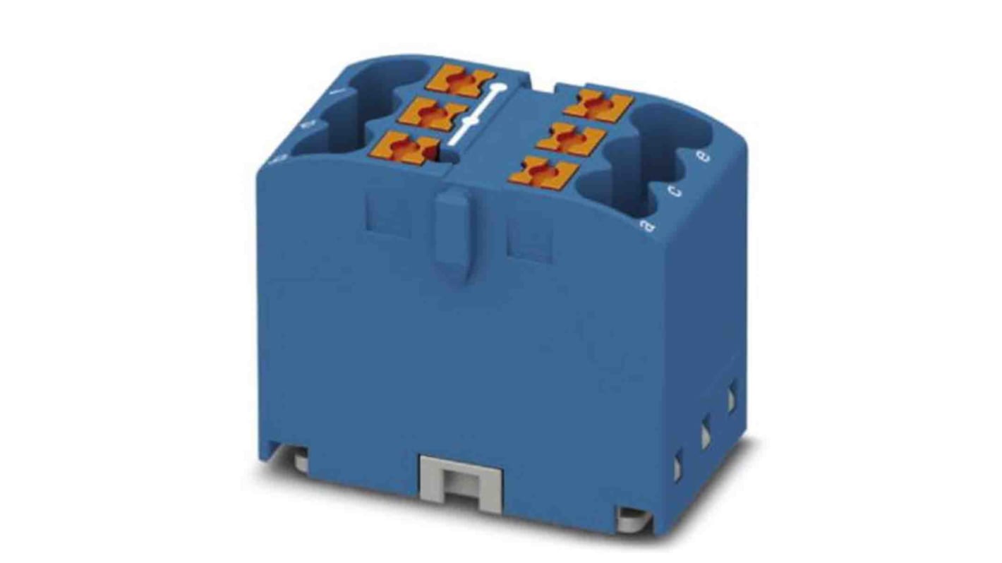 Phoenix Contact Distribution Block, 6 Way, 4mm², 24A, 450 V, Blue