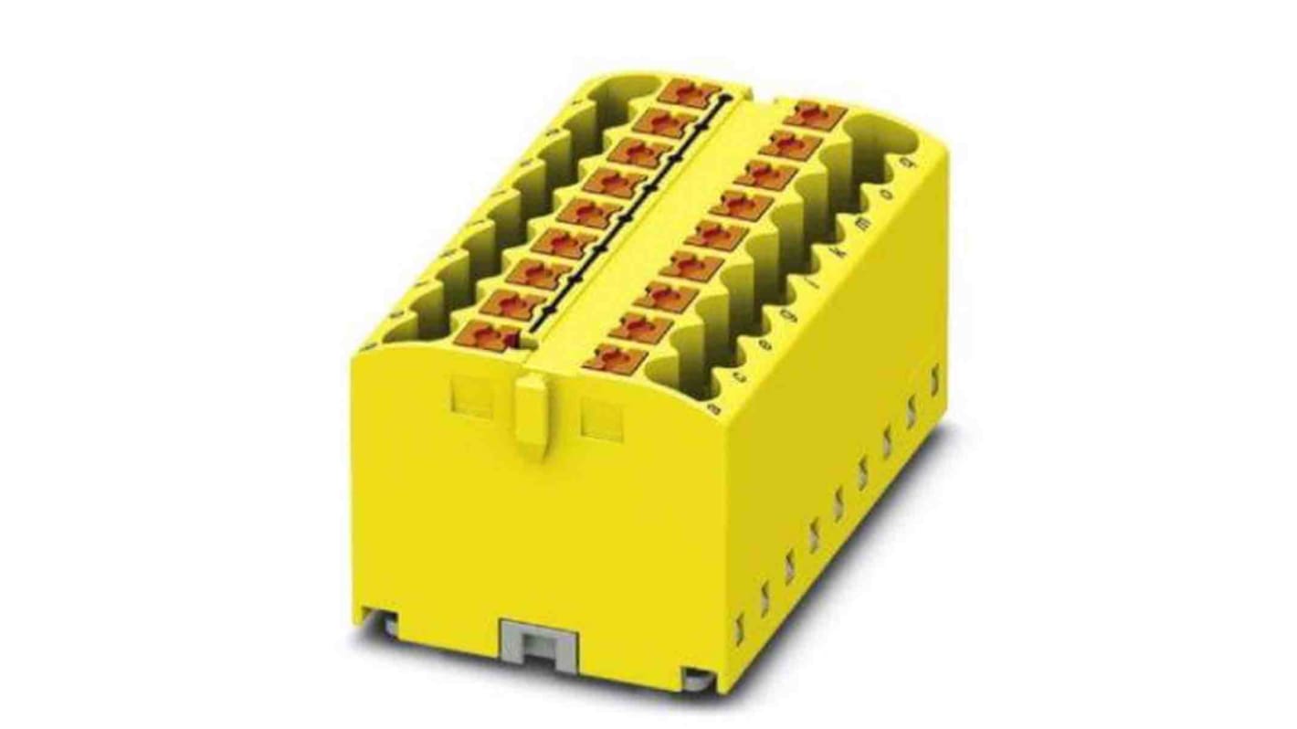 Phoenix Contact Distribution Block, 18 Way, 0.14 → 4mm², 24A, 450 V, Yellow