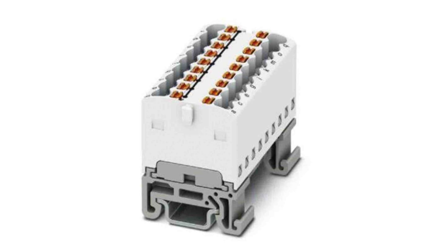 Phoenix Contact Distribution Block, 18 Way, 2.5mm², 17.5A, 500 V, White