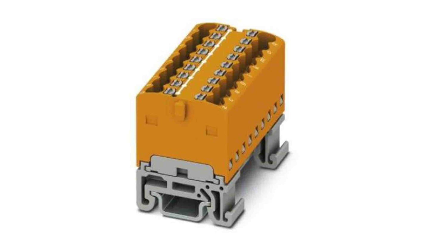 Phoenix Contact Distribution Block, 18 Way, 2.5mm², 17.5A, 500 V, Orange