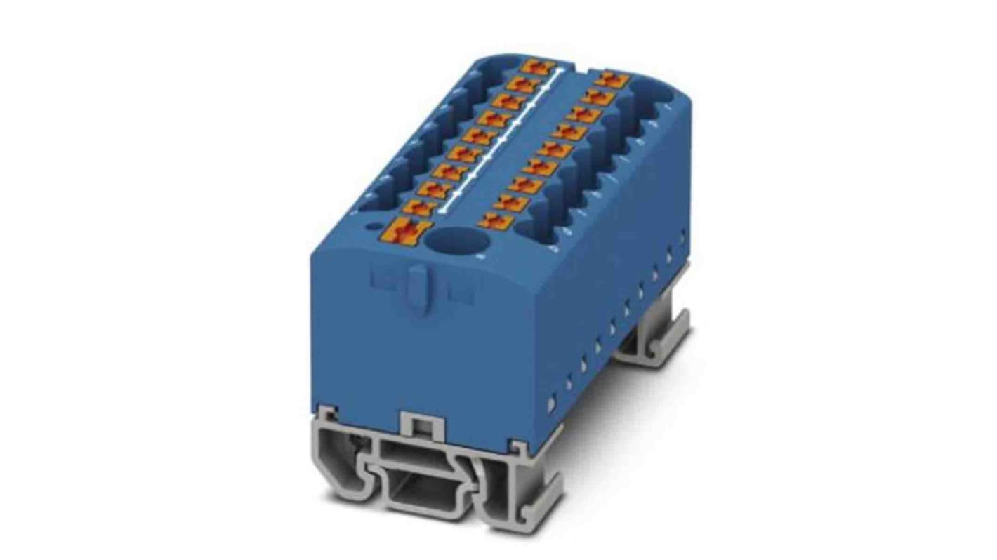 Phoenix Contact Distribution Block, 19 Way, 4mm², 24A, 690 V, Blue