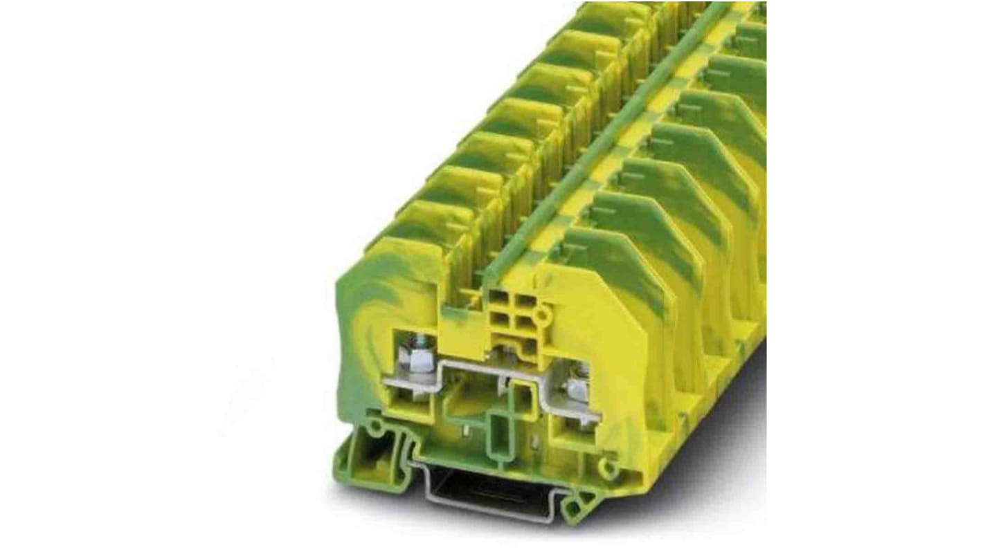 Phoenix Contact 2-Way Non-Fuse DIN Rail Terminal, 0.1 to 6mm², 26 → 10 AWG Wire, Nut/Bolt, ATEX, IECEx