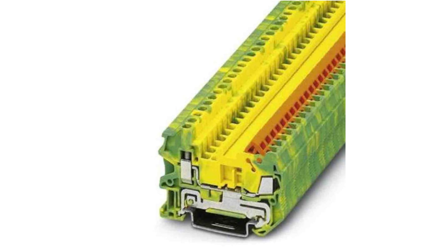 Bloc de mise à la terre 2 voies , raccordement Connexion rapide, 24→ 16 AWG, Vert/Jaune