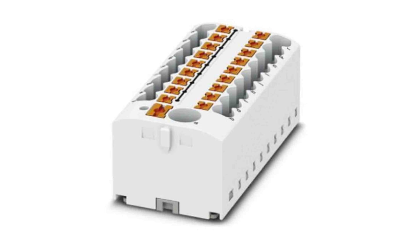 Bloc de distribution Phoenix Contact 19 voies, raccordement Enfichable, section de fils 26 à 12 AWG, 24A, 450 V