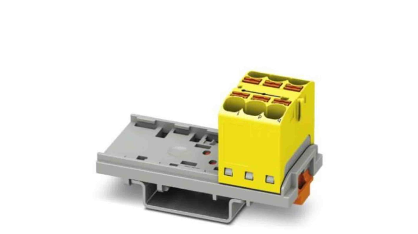 Phoenix Contact Distribution Block, 6 Way, 0.2 → 6mm², 32A, 800 V, Yellow