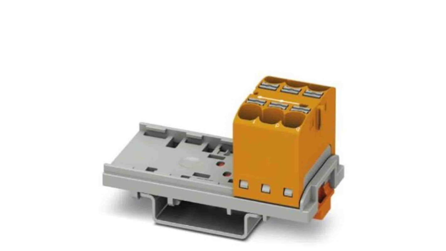 Phoenix Contact Distribution Block, 6 Way, 0.2 → 6mm², 32A, 800 V, Orange