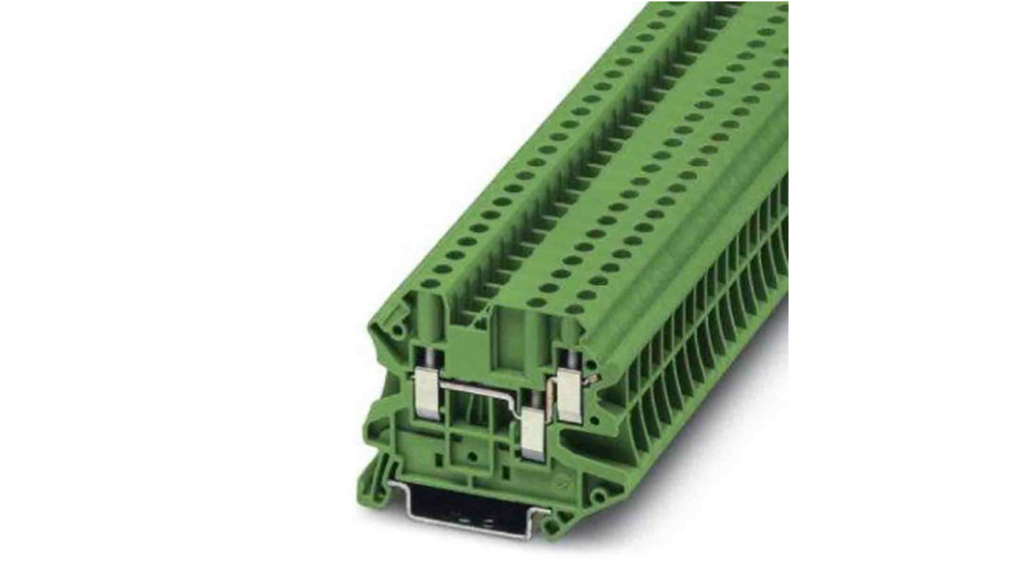 Phoenix Contact UT 4 Series Green Feed Through Terminal Block, 0.14 → 6mm², Screw Termination, ATEX, IECEx