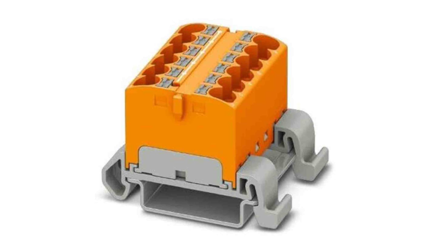 Phoenix Contact Distribution Block, 12 Way, 0.2 → 6mm², 32A, 800 V, Orange