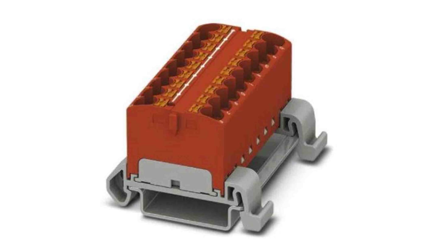 Phoenix Contact Distribution Block, 18 Way, 0.2 → 6mm², 32A, 800 V, Red