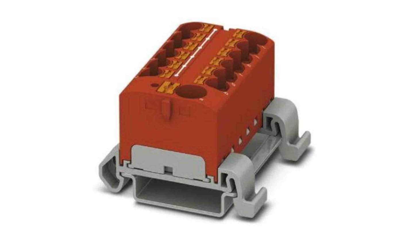 Phoenix Contact Distribution Block, 13 Way, 0.2 → 6mm², 32A, 800 V, Red