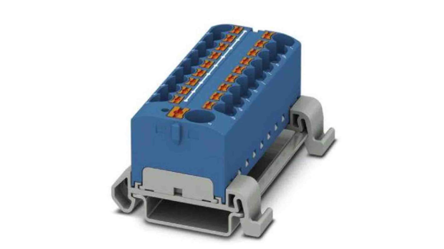 Phoenix Contact Distribution Block, 19 Way, 0.2 → 6mm², 32A, 800 V, Blue