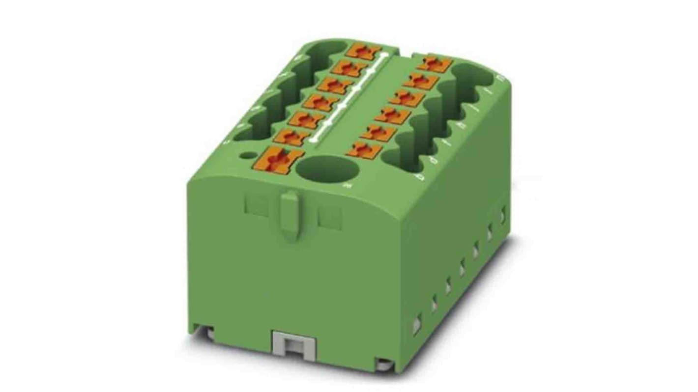 Phoenix Contact Distribution Block, 13 Way, 0.14 → 4mm², 24A, 450 V, Green