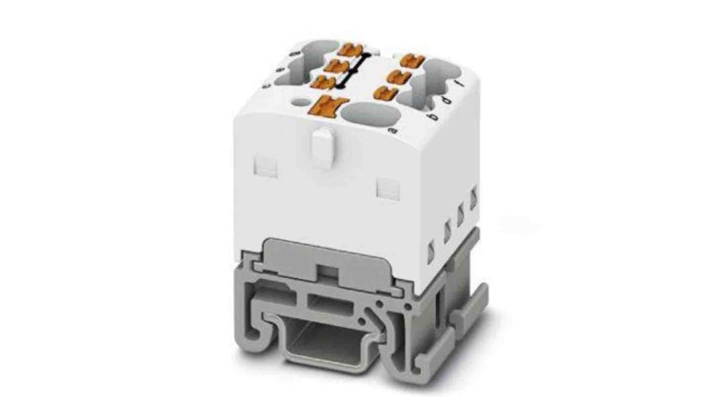 Bloque de distribución, 7 vías, 17.5A, 500 V