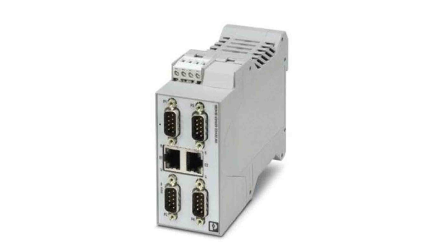 Phoenix Contact Serial Device Server, 1 Ethernet Port, 2 Serial Port, RS232, RS422, RS485 Interface