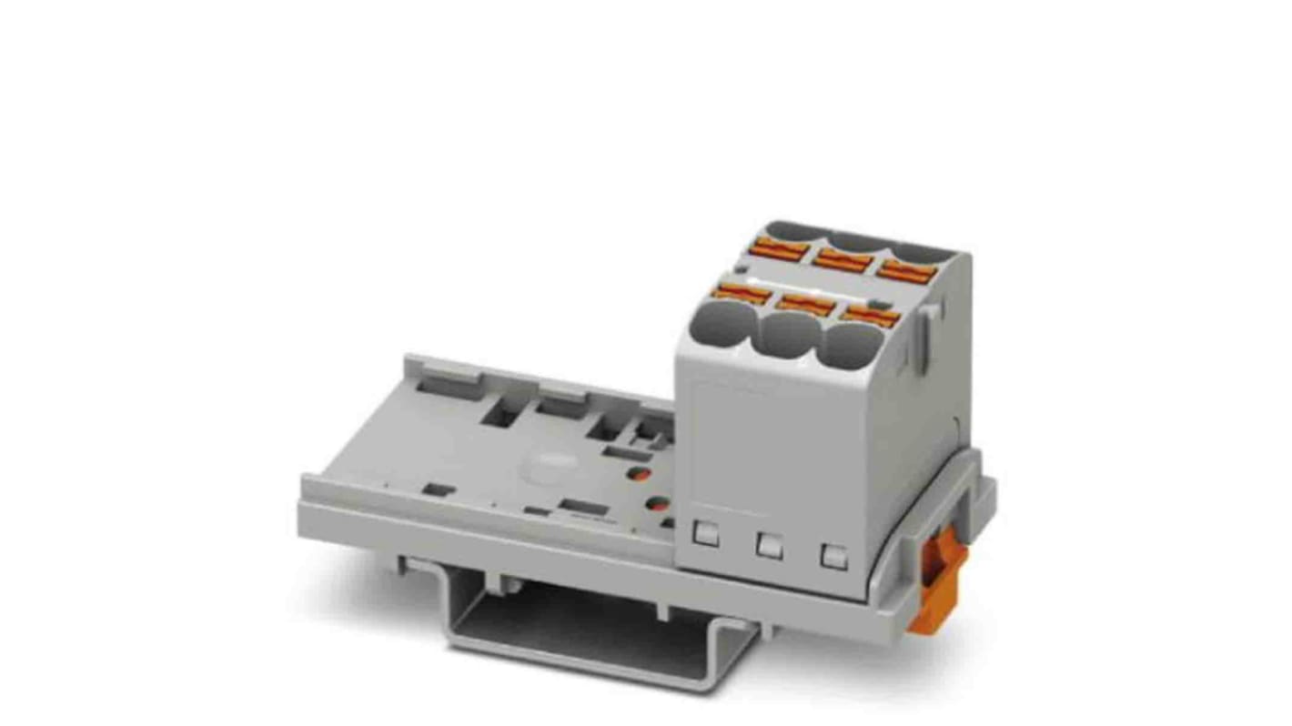 Phoenix Contact Distribution Block, 6 Way, 0.2 → 6mm², 32A, 800 V, Grey