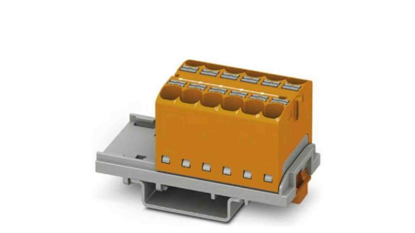 Phoenix Contact Distribution Block, 12 Way, 0.2 → 6mm², 32A, 800 V, Orange