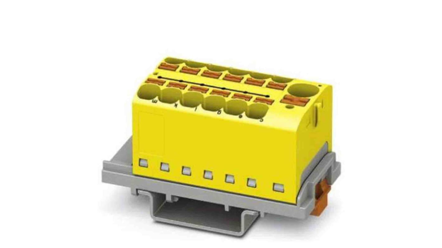 Phoenix Contact Distribution Block, 13 Way, 0.2 → 6mm², 32A, 800 V, Yellow