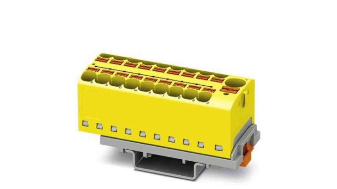 Phoenix Contact Distribution Block, 19 Way, 0.2 → 6mm², 32A, 800 V, Yellow