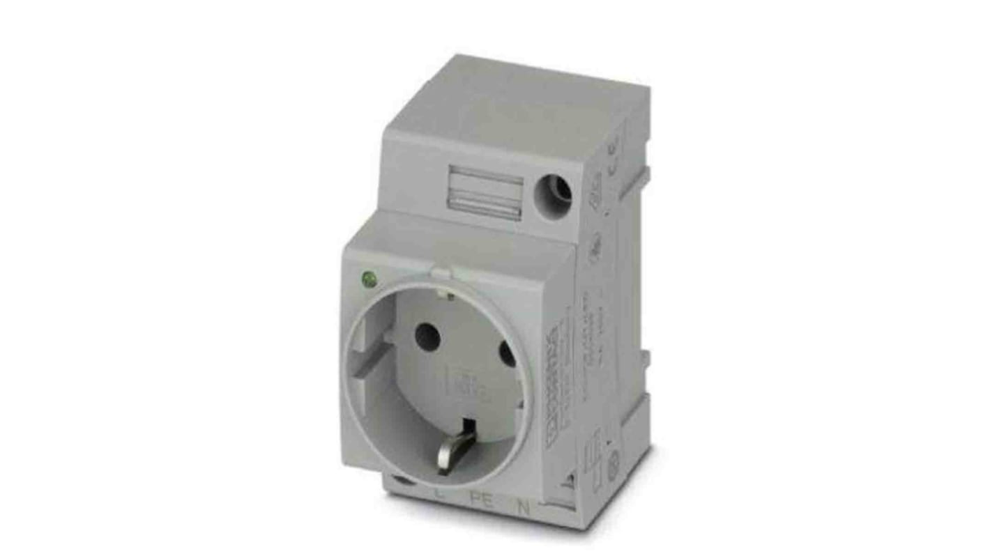 Phoenix Contact German Mains Sockets, 16A, DIN Rail, 250 V