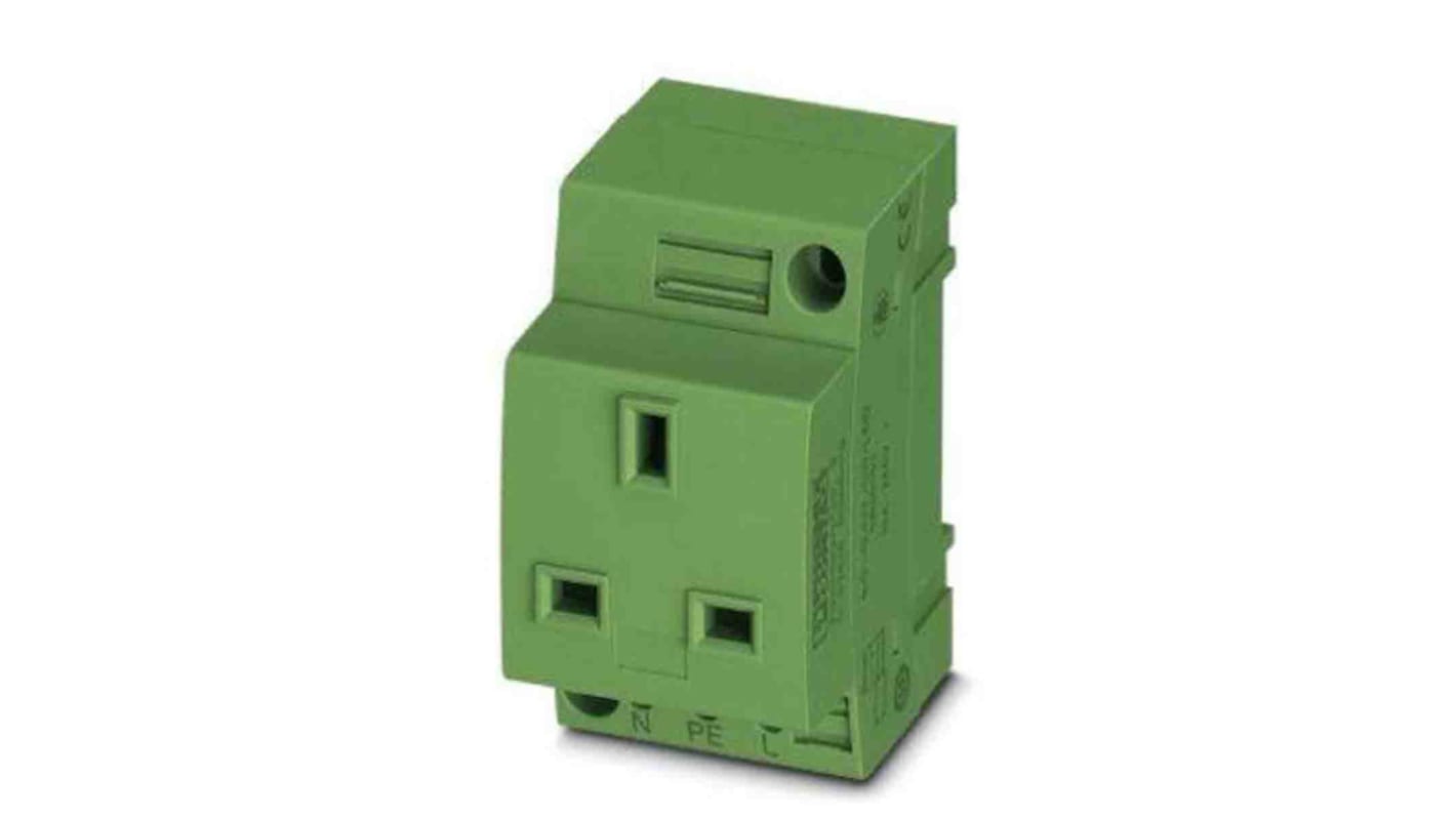 0804054 | Phoenix Contact Mains Sockets, 13A, DIN Rail, 250 V | RS