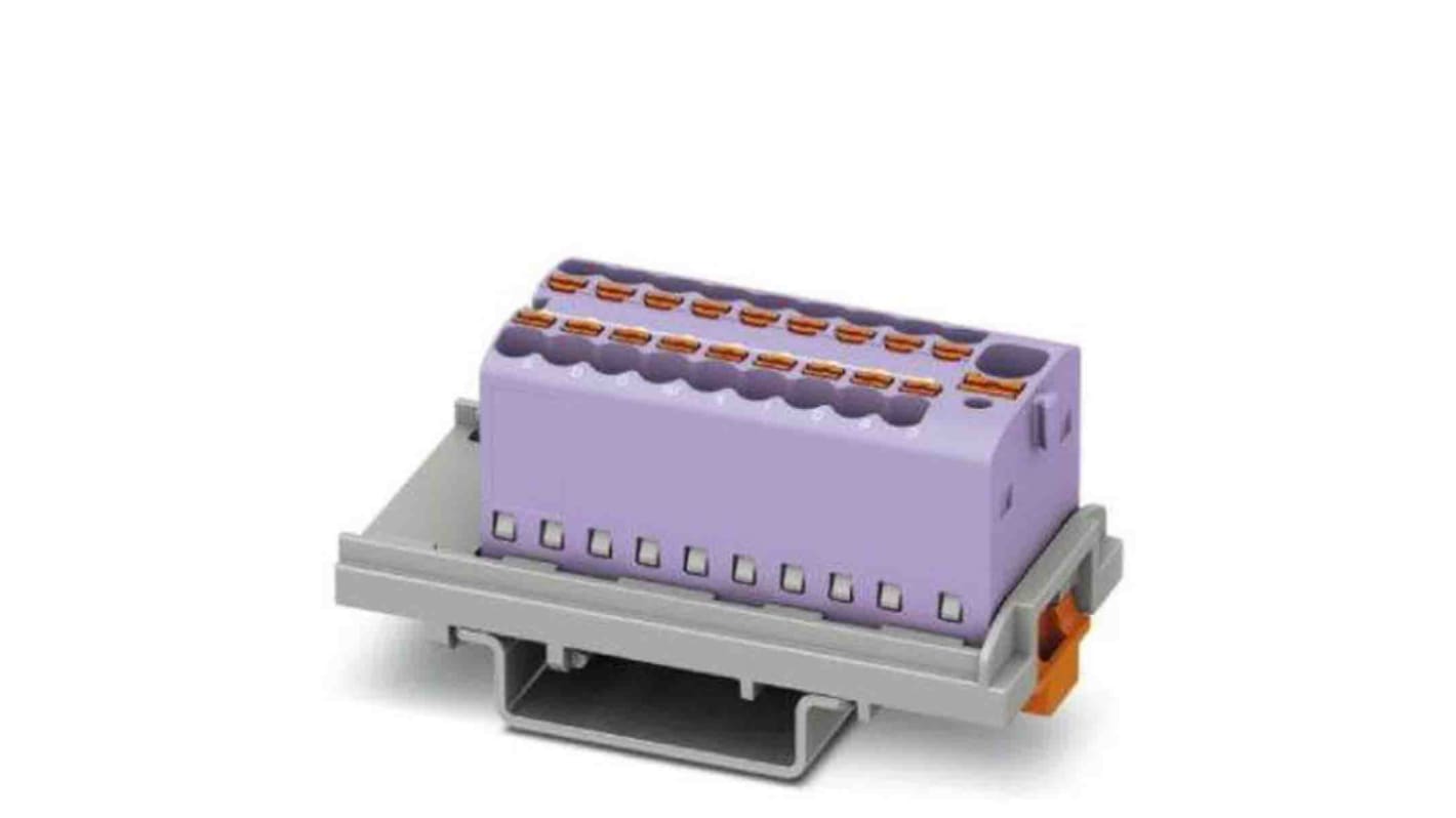 Phoenix Contact Distribution Block, 19 Way, 2.5mm², 17.5A, 500 V, Violet