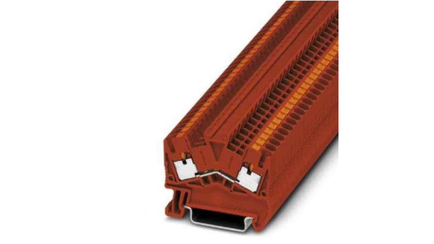 Bloc de jonction rail DIN sans fusible Phoenix Contact PTS, Enfichable, Rouge