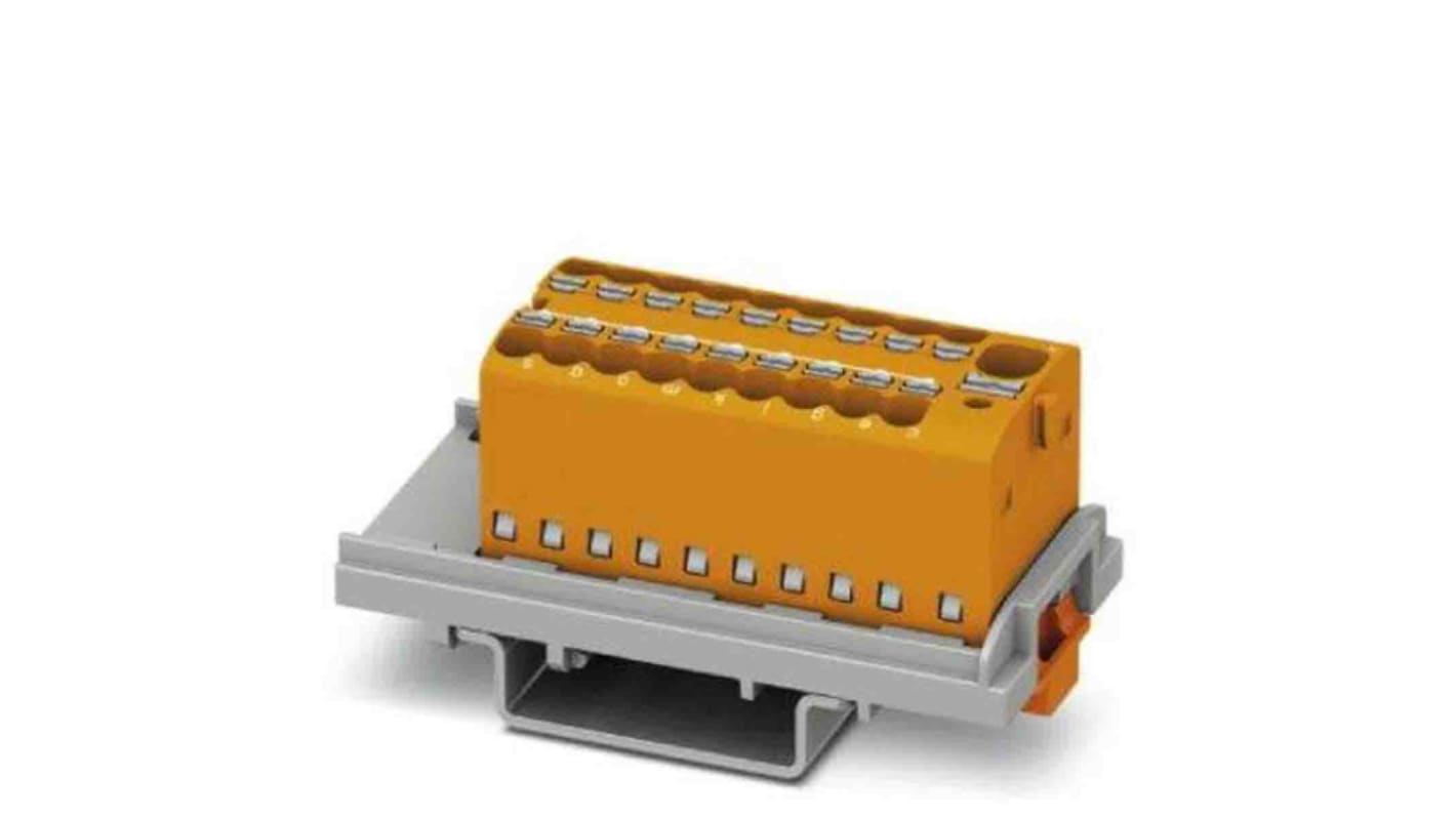 Phoenix Contact Distribution Block, 19 Way, 2.5mm², 17.5A, 500 V, Orange