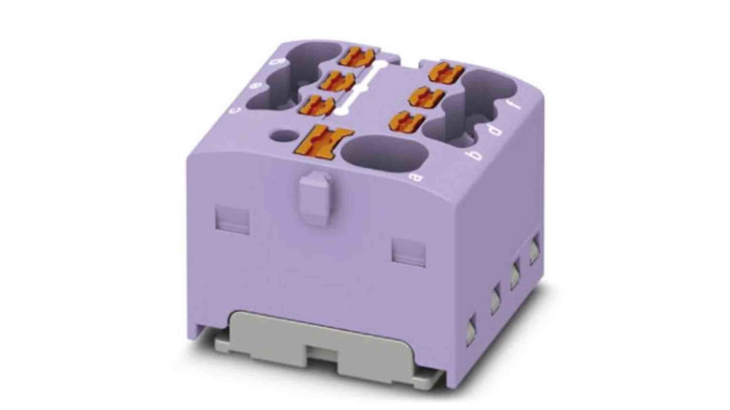 Phoenix Contact IC Sip-fatning, 7-Polet, 14 AWG, 17.5A 450 V, Kabel CSA: 2.5mm², Violet