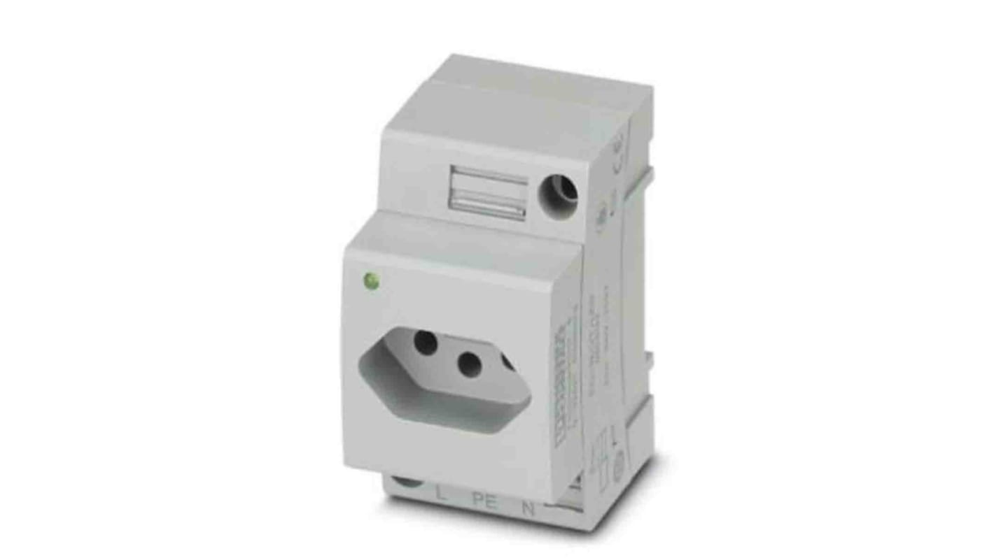 Phoenix Contact Mains Sockets, 20A, DIN Rail, 250 V