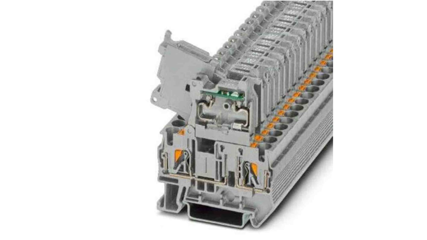 Phoenix Contact PT Series Grey Fused DIN Rail Terminal, Single-Level