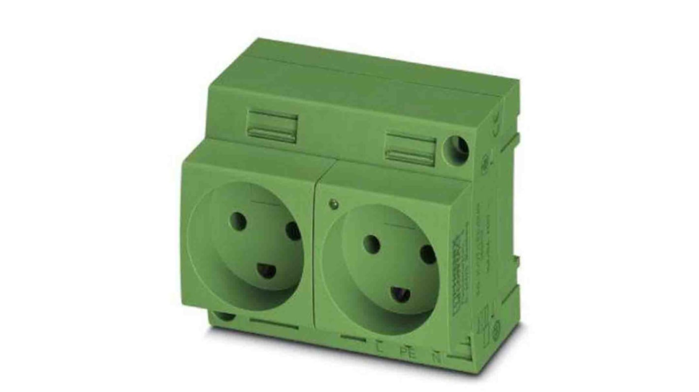 Phoenix Contact Denmark Mains Sockets, 16A, DIN Rail, 250 V