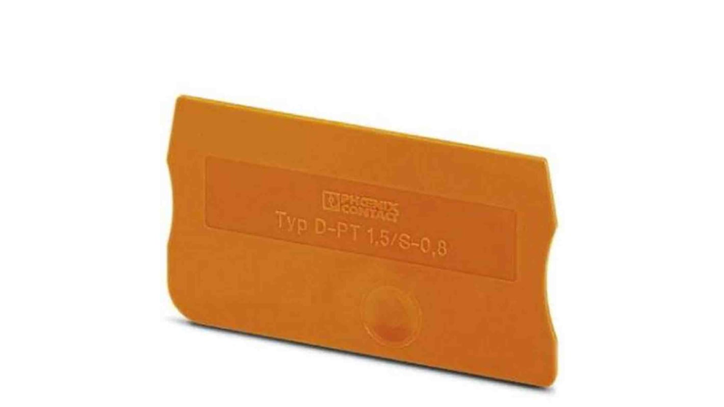 Phoenix Contact D-PT 1,5/S Series End Cover for Use with DIN Rail Terminal Blocks