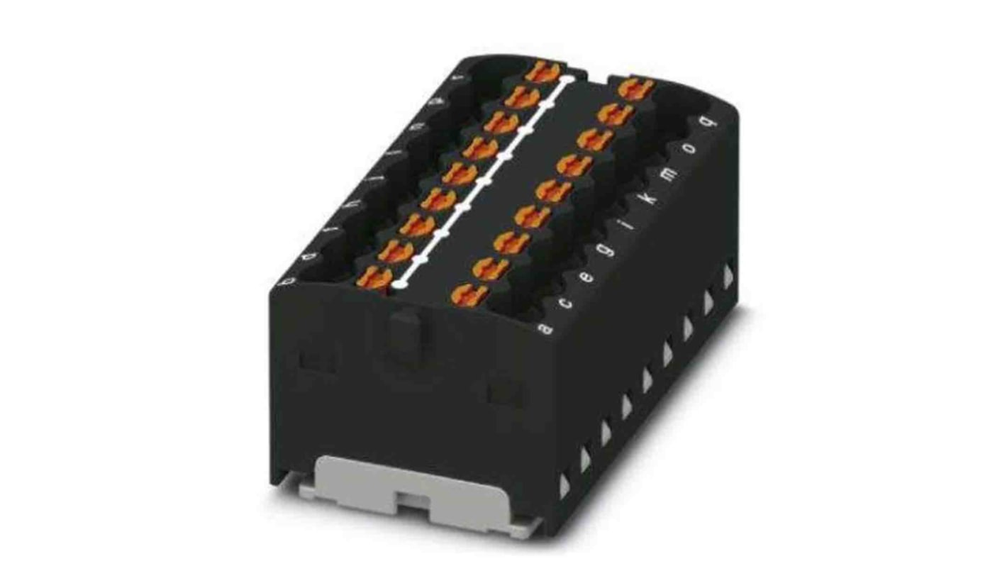 Phoenix Contact Distribution Block, 18 Way, 2.5mm², 17.5A, 450 V, Black