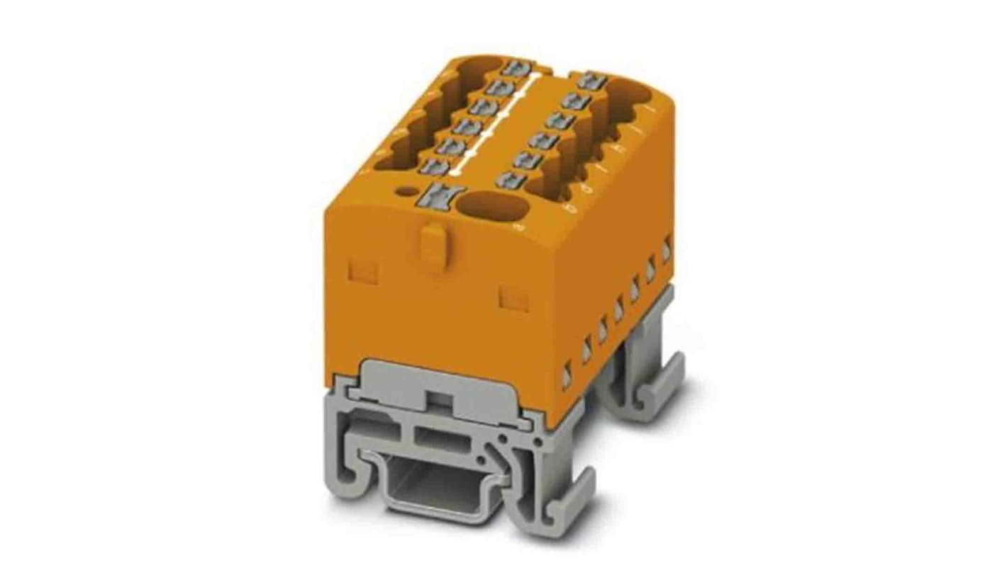 Phoenix Contact Distribution Block, 13 Way, 2.5mm², 17.5A, 500 V, Orange