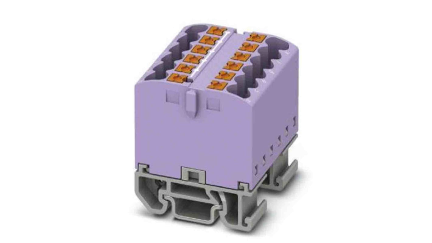 Bloque de distribución, 12 vías, 24A, 690 V