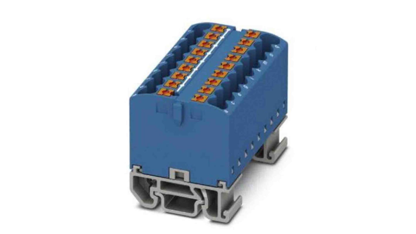 Phoenix Contact Distribution Block, 18 Way, 4mm², 24A, 690 V, Blue