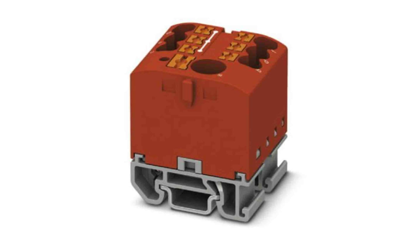 Phoenix Contact Distribution Block, 7 Way, 4mm², 24A, 690 V, Red