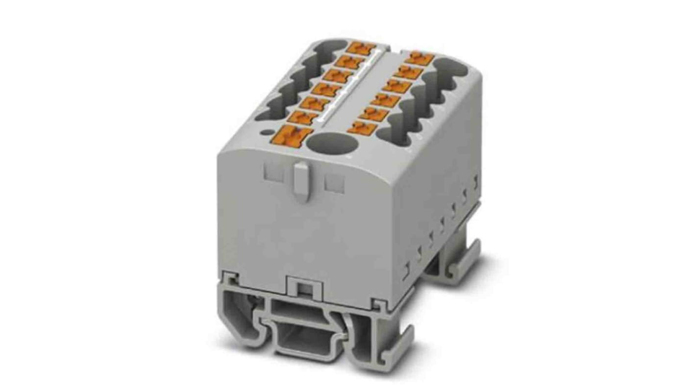 Phoenix Contact Distribution Block, 13 Way, 4mm², 24A, 690 V, Grey